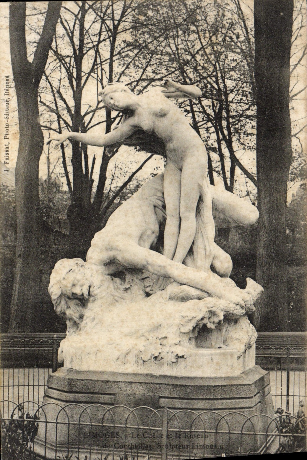 VINTAGE POSTCARD Limoges the Oak and the reed of Coetheillas