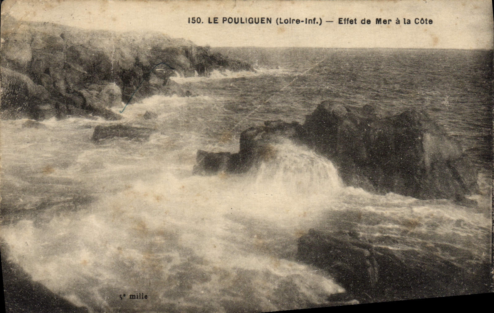 VINTAGE POSTCARD Pouliguen Effect Sea to the Dimension