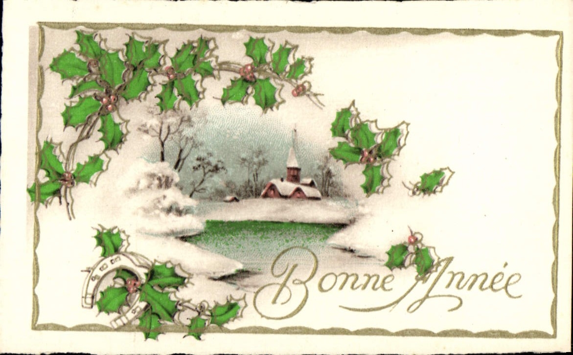 CPA Fantaisie Fleurs Fer a cheval