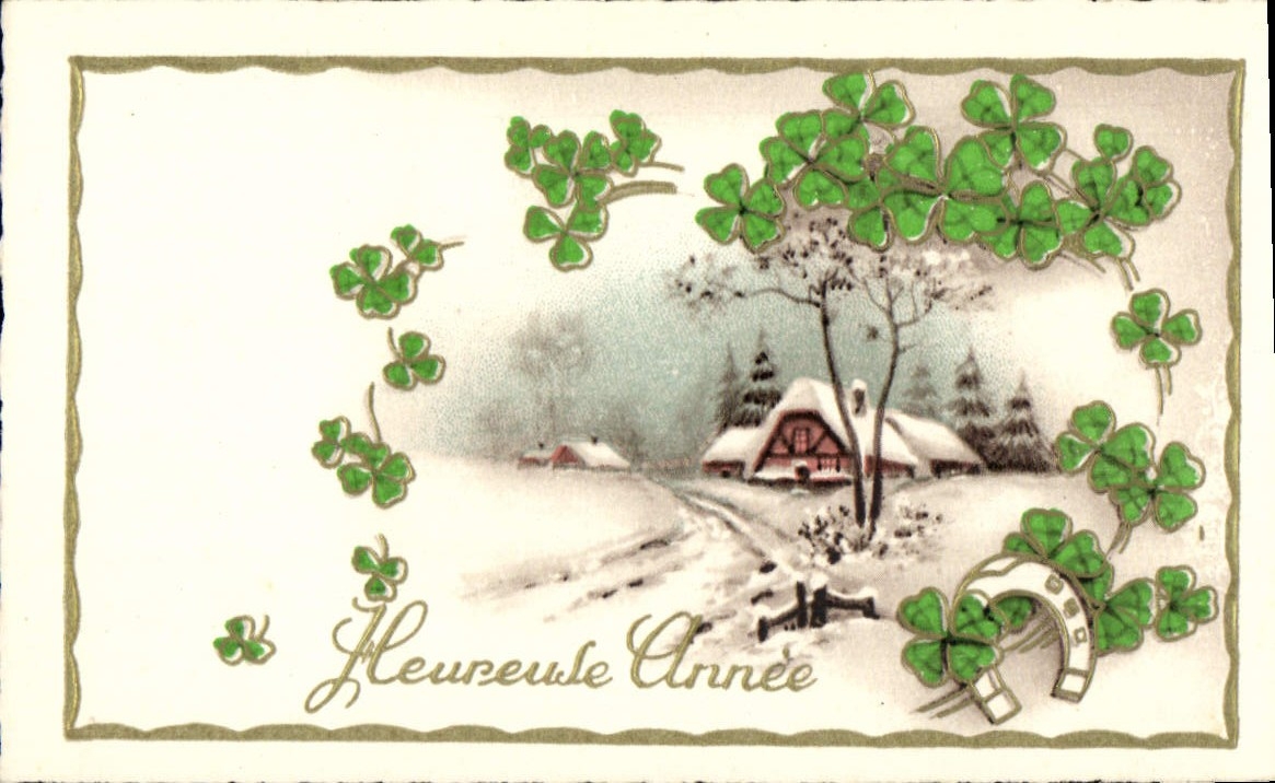 CPA Fantaisie Fleurs Trefles