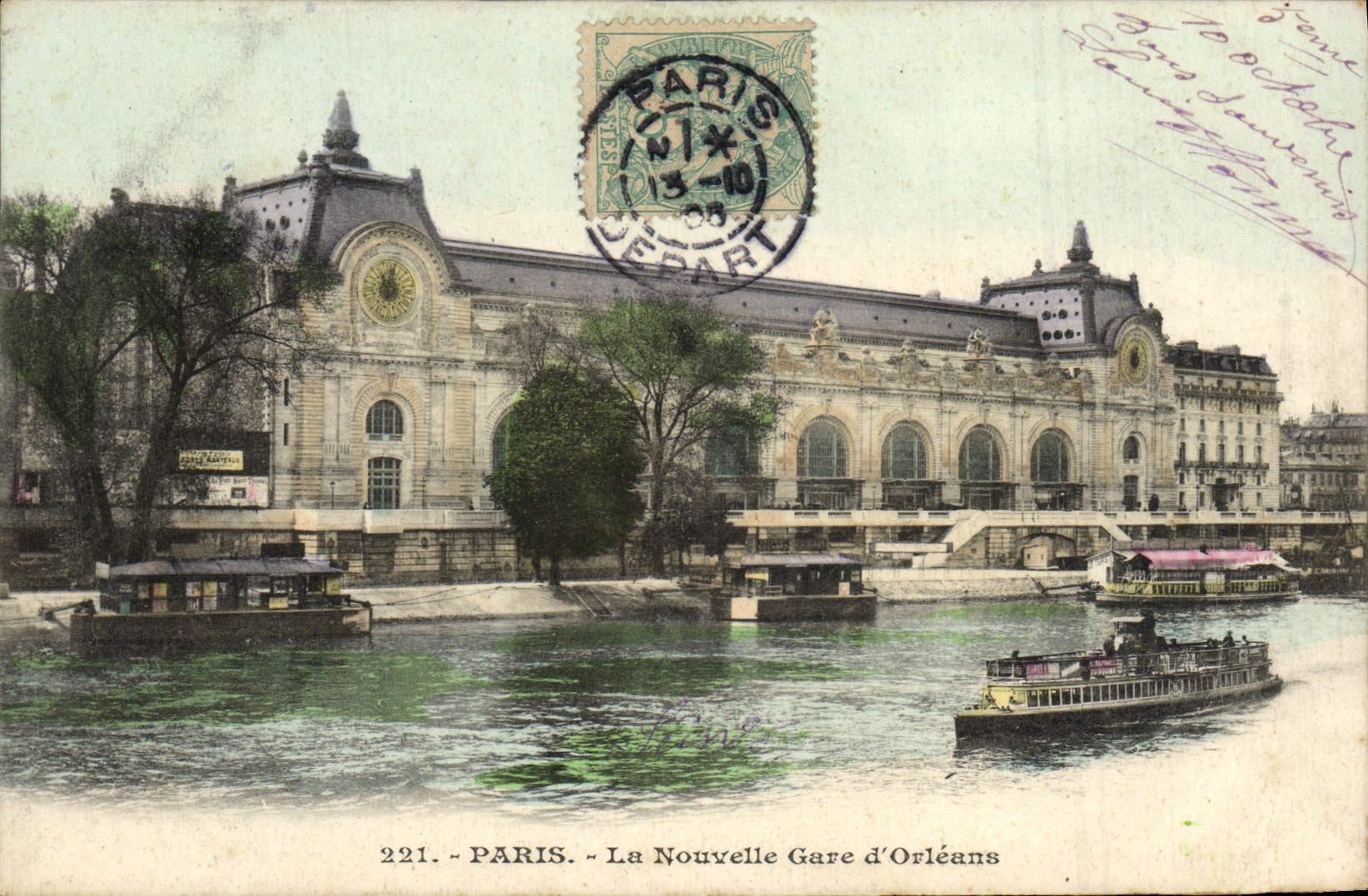 CPA Paris La Nouvelle Gare d'Orleans Bateau Peniche