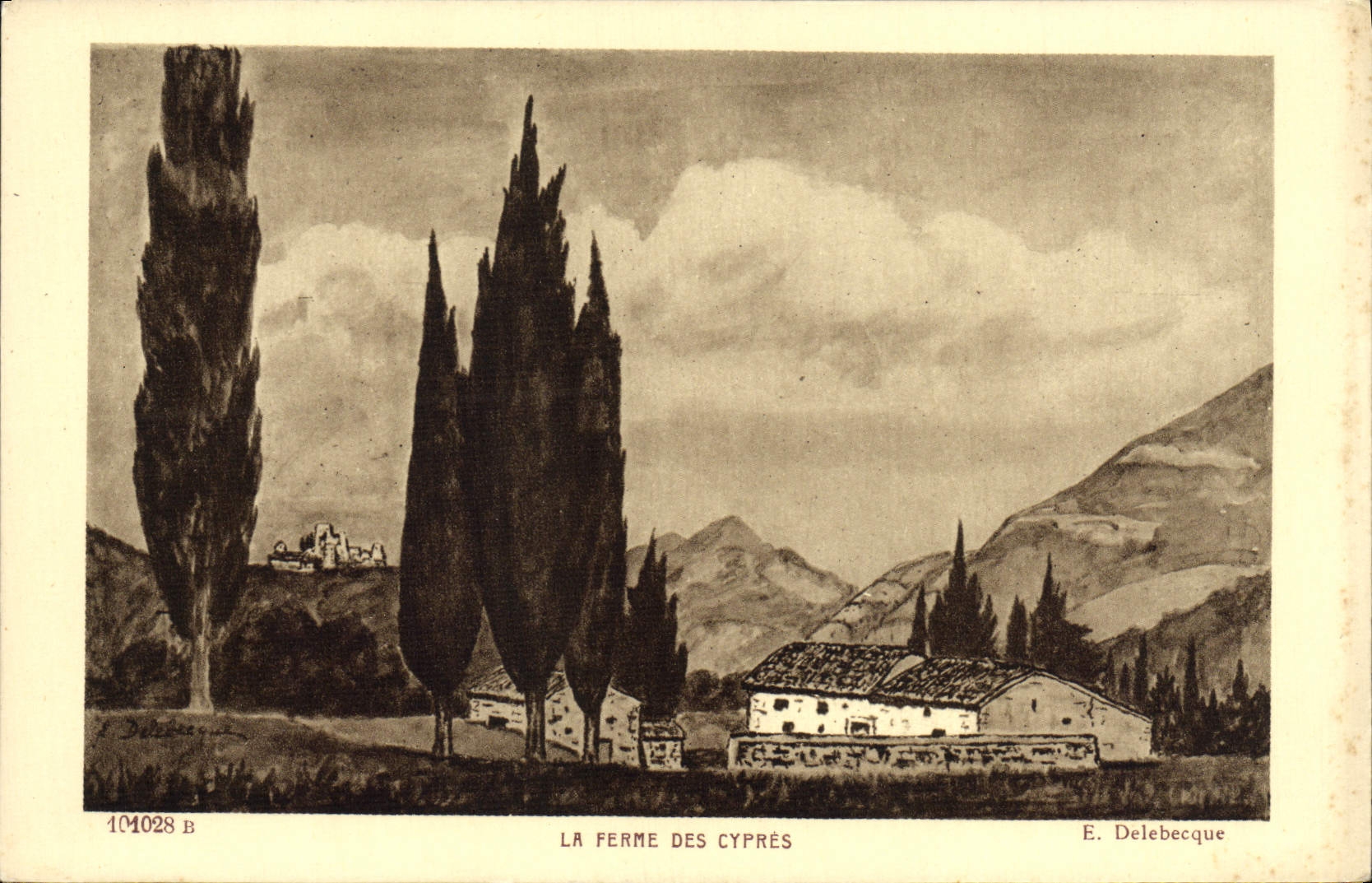 VINTAGE POSTCARD the Farm Of the Cypresses