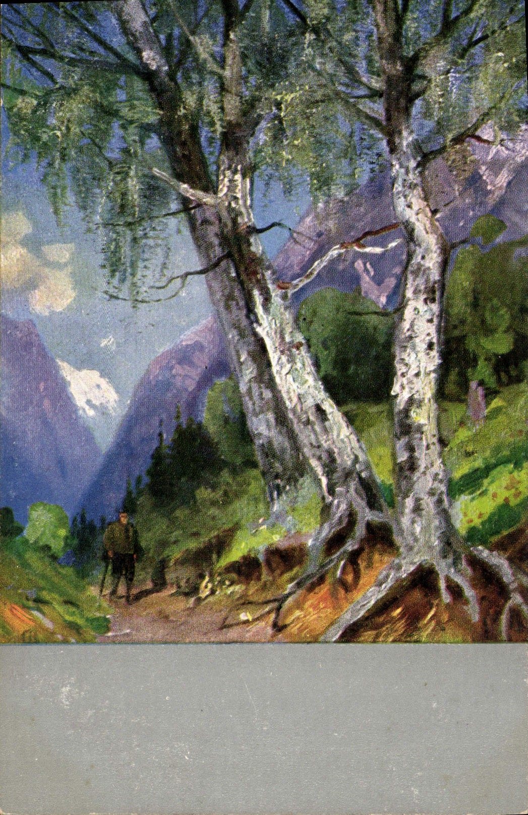 VINTAGE POSTCARD Fantasy Walker at the edge of wood