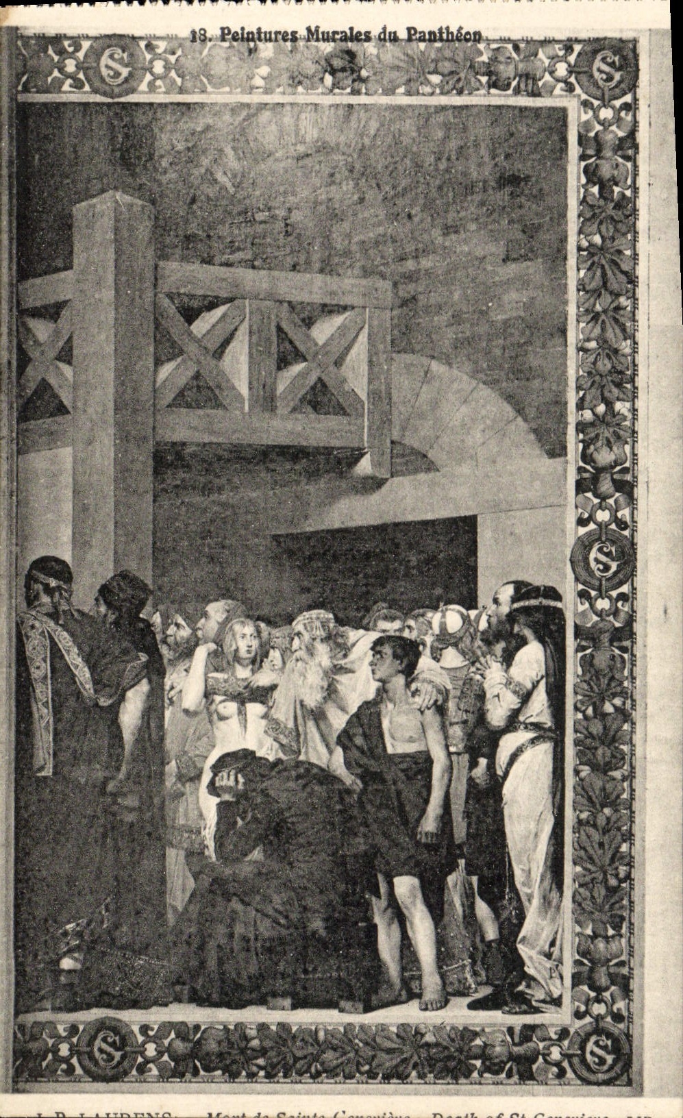 VINTAGE POSTCARD Paris Paintings of the Pantheon