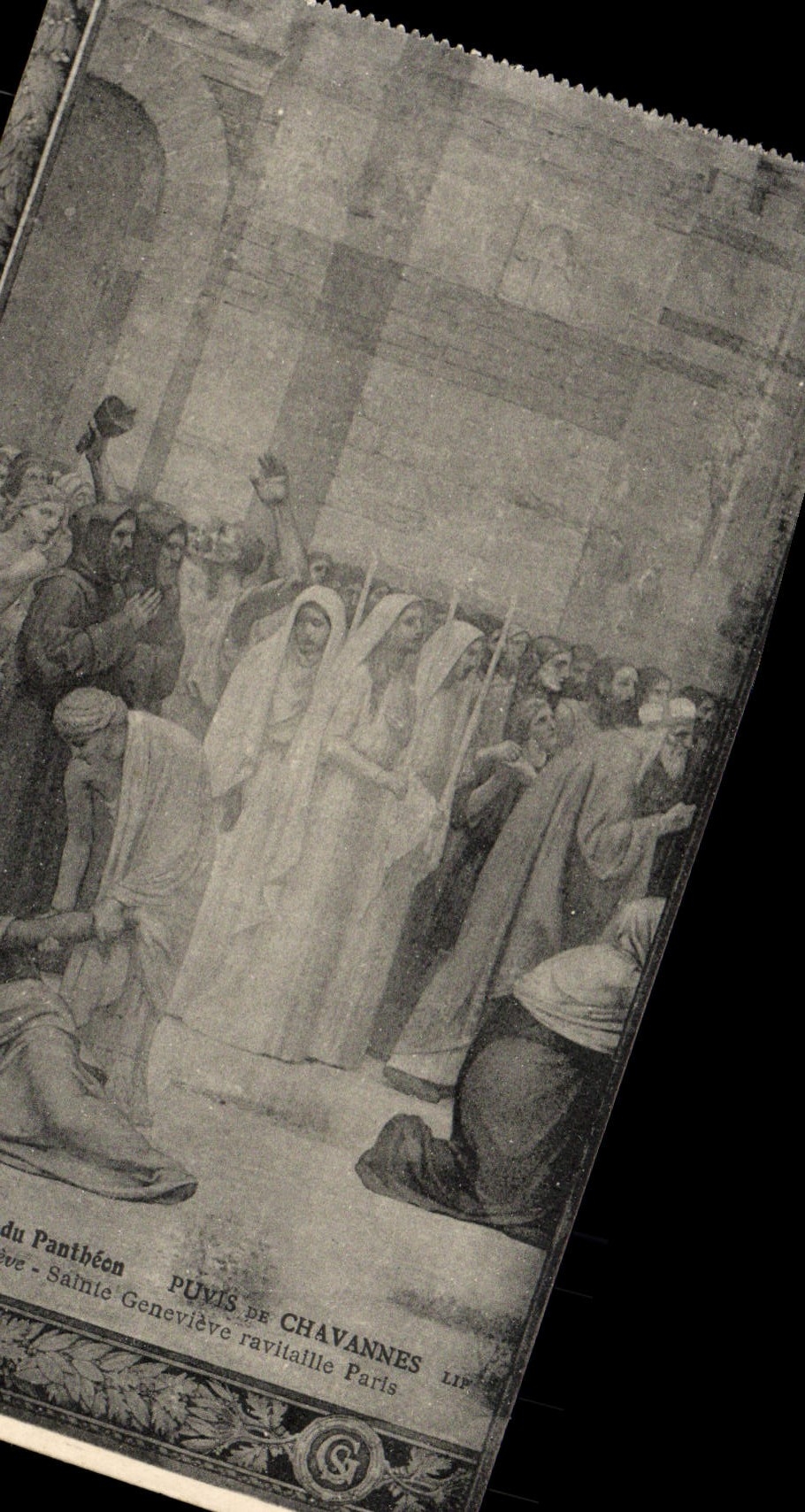VINTAGE POSTCARD Paris Murals of the Pantheon Puvis de Chavanne Vie of Sainte Genevieve supplies Paris