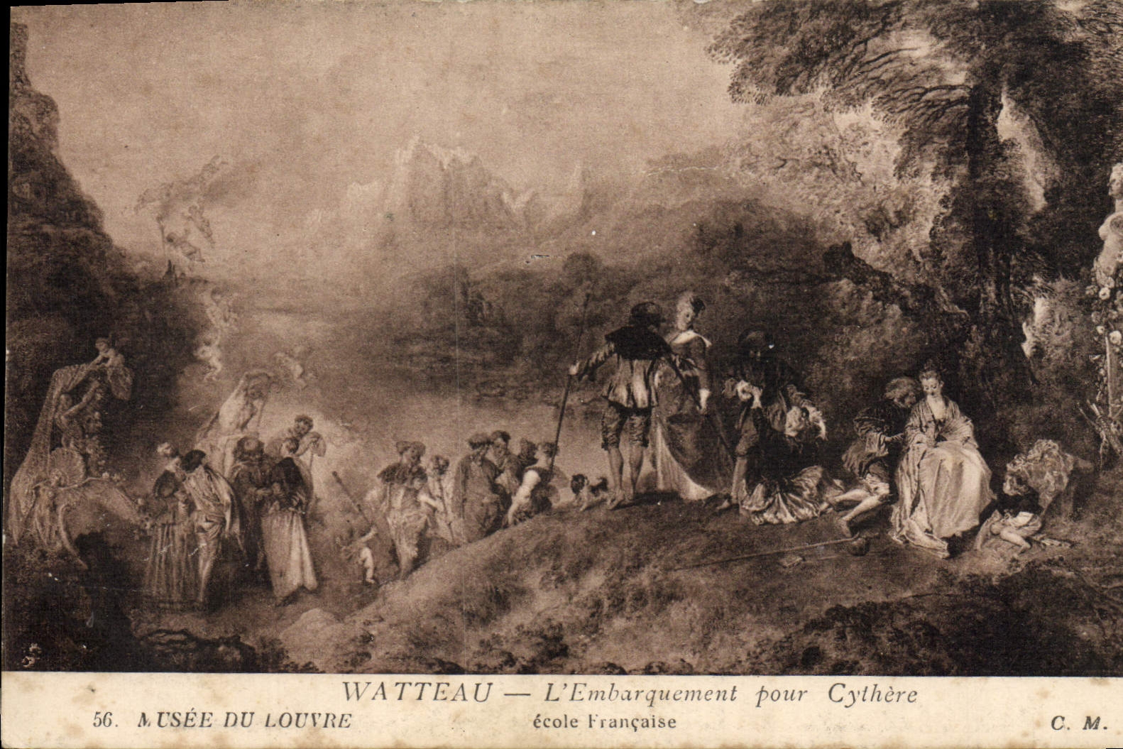VINTAGE POSTCARD Watteau the Loading For Cythere