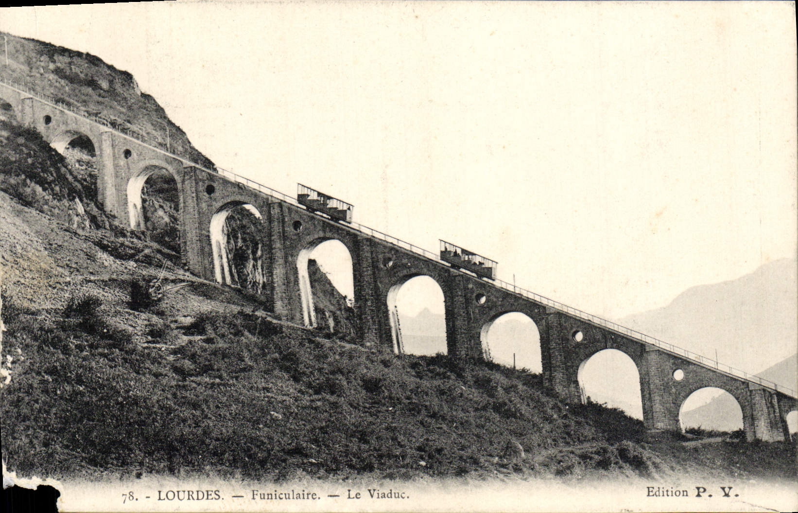 VINTAGE POSTCARD Heavy Funicular the Viaduct