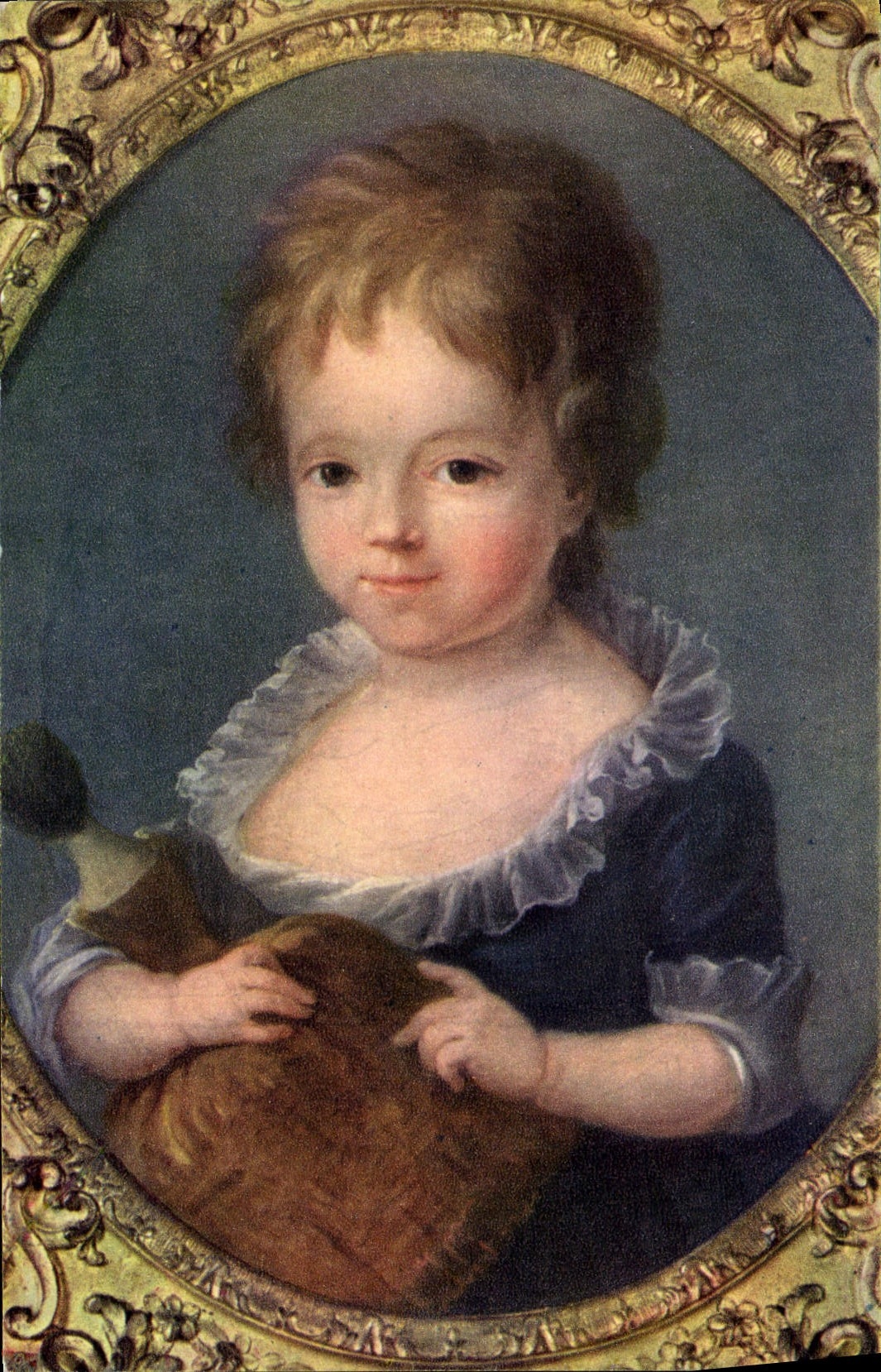 MODERN CARD Drouais Portrait the young girl with the headstock Cognacq Jay