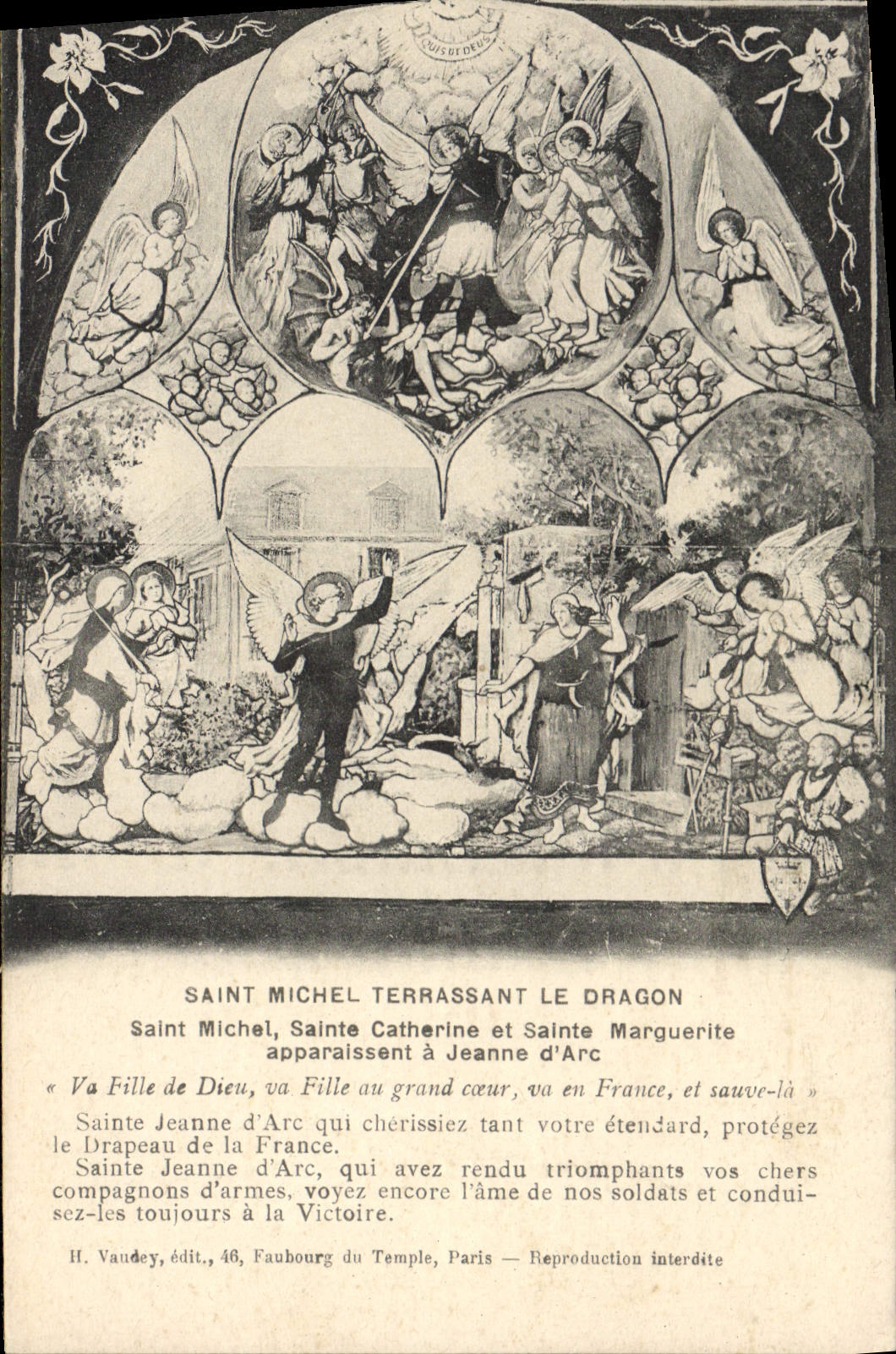 VINTAGE POSTCARD Saint Michel Embanking the Jeanne Dragon of arc