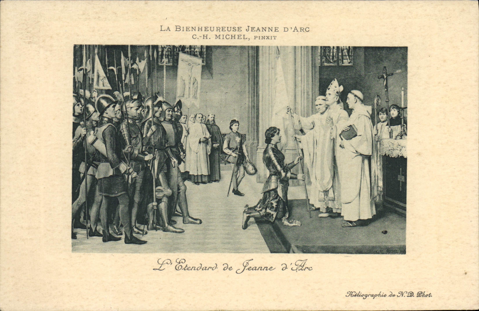 VINTAGE POSTCARD the Happy Jeanne D' Arc the standard of Jeanne of arc