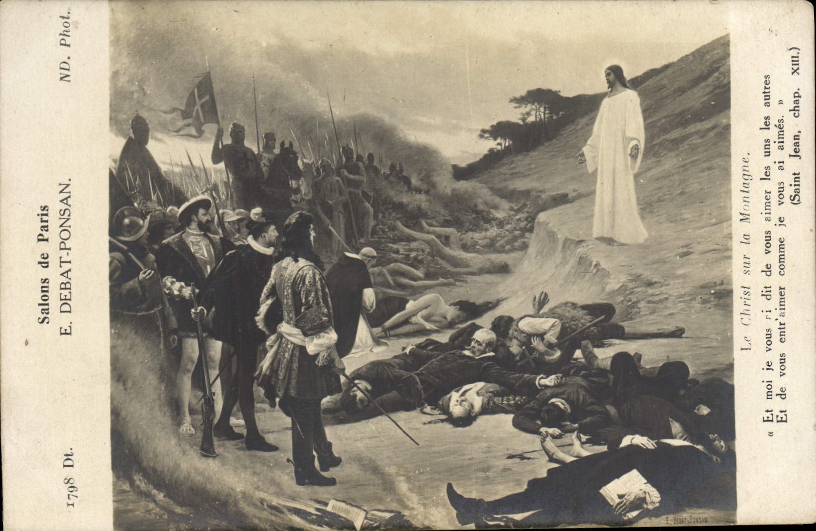 VINTAGE POSTCARD Salons of Paris Discusses Ponsan Christ on the mountain