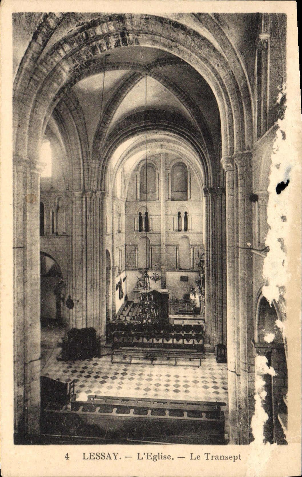 VINTAGE POSTCARD Lessay the Church the Transept