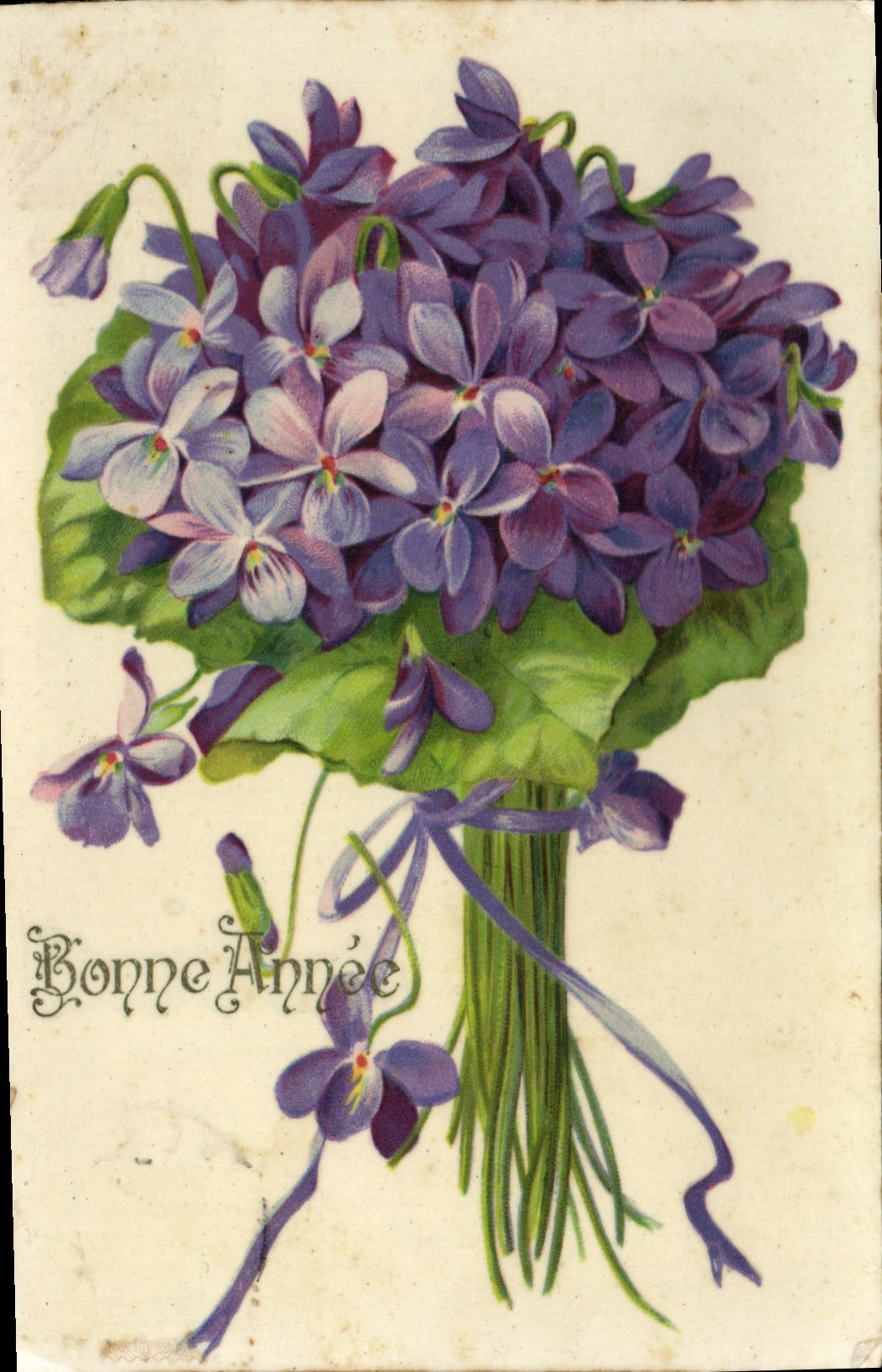 CPA Fantaisie Fleurs Bonne Annee