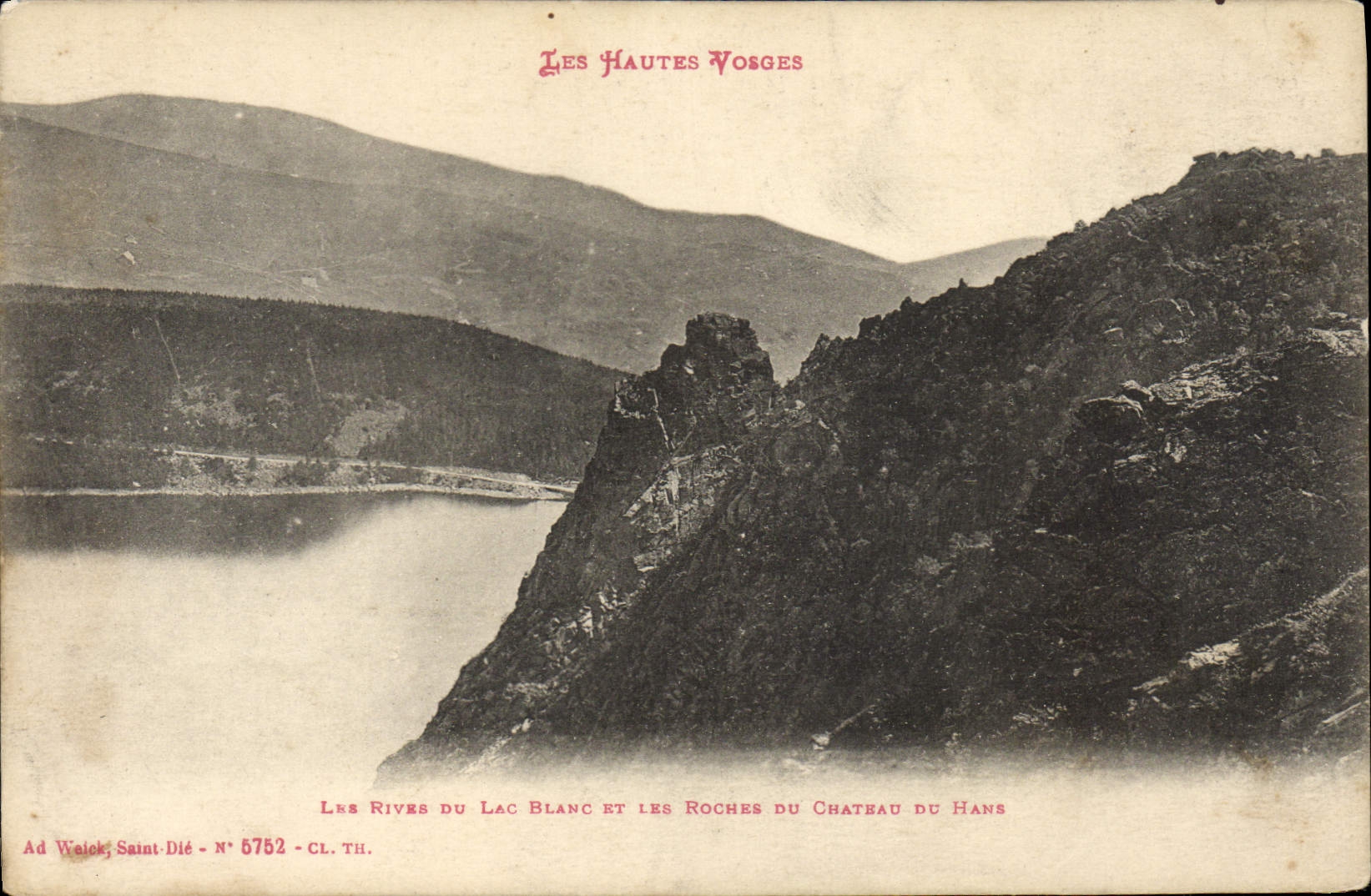 VINTAGE POSTCARD the High Vosges Rivers Of the White Lake And Rocks Of the Castle Of Hans