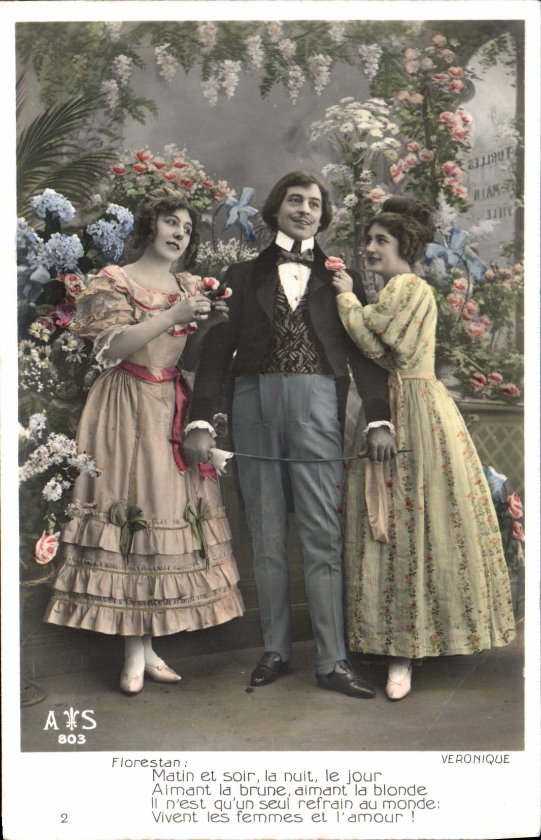 VINTAGE POSTCARD Fantasy Women Florestan Veronique