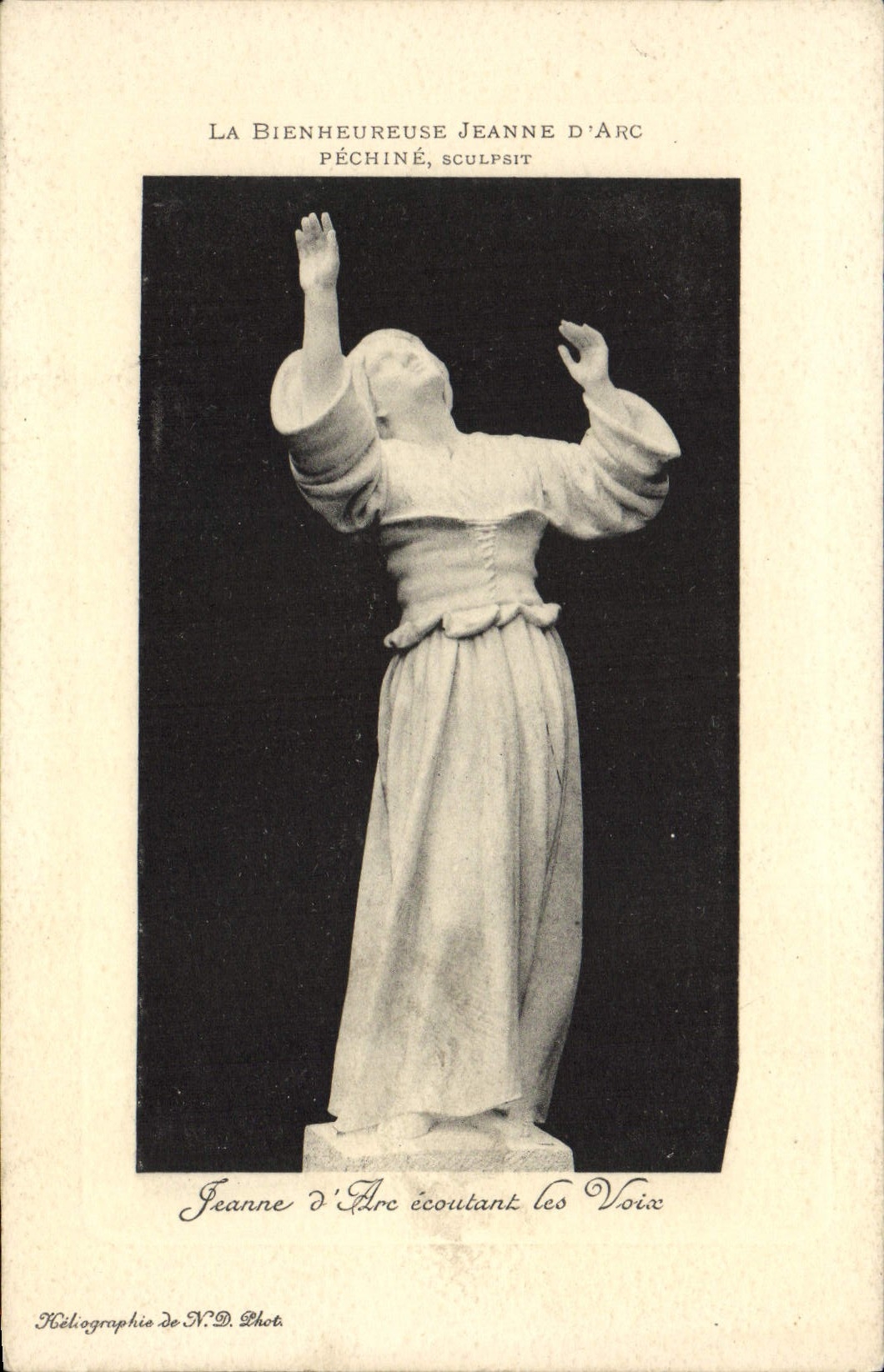 POSTAL de la VENDIMIA el arco feliz de Pechine Jeanne D del arco de Jeanne D que escucha las voces