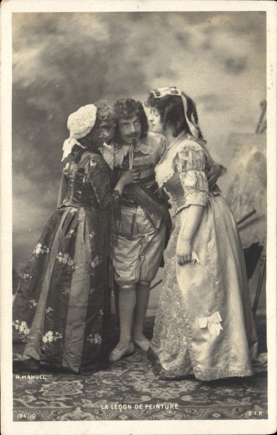 VINTAGE POSTCARD the Lesson Of Painting Women Painter