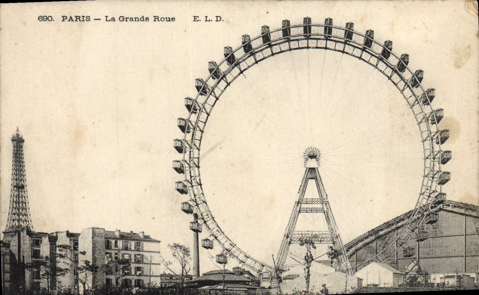 CPA Paris La Grand Roue Tour Eiffel