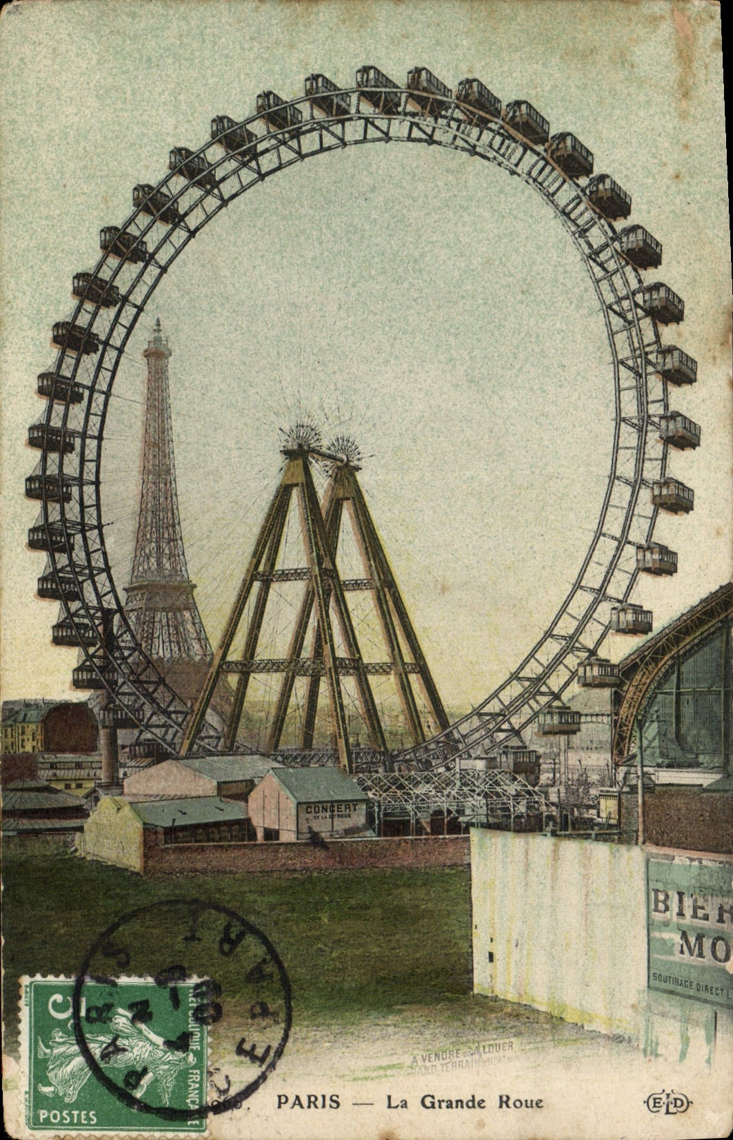 CPA Paris La Grand Roue Tour Eiffel