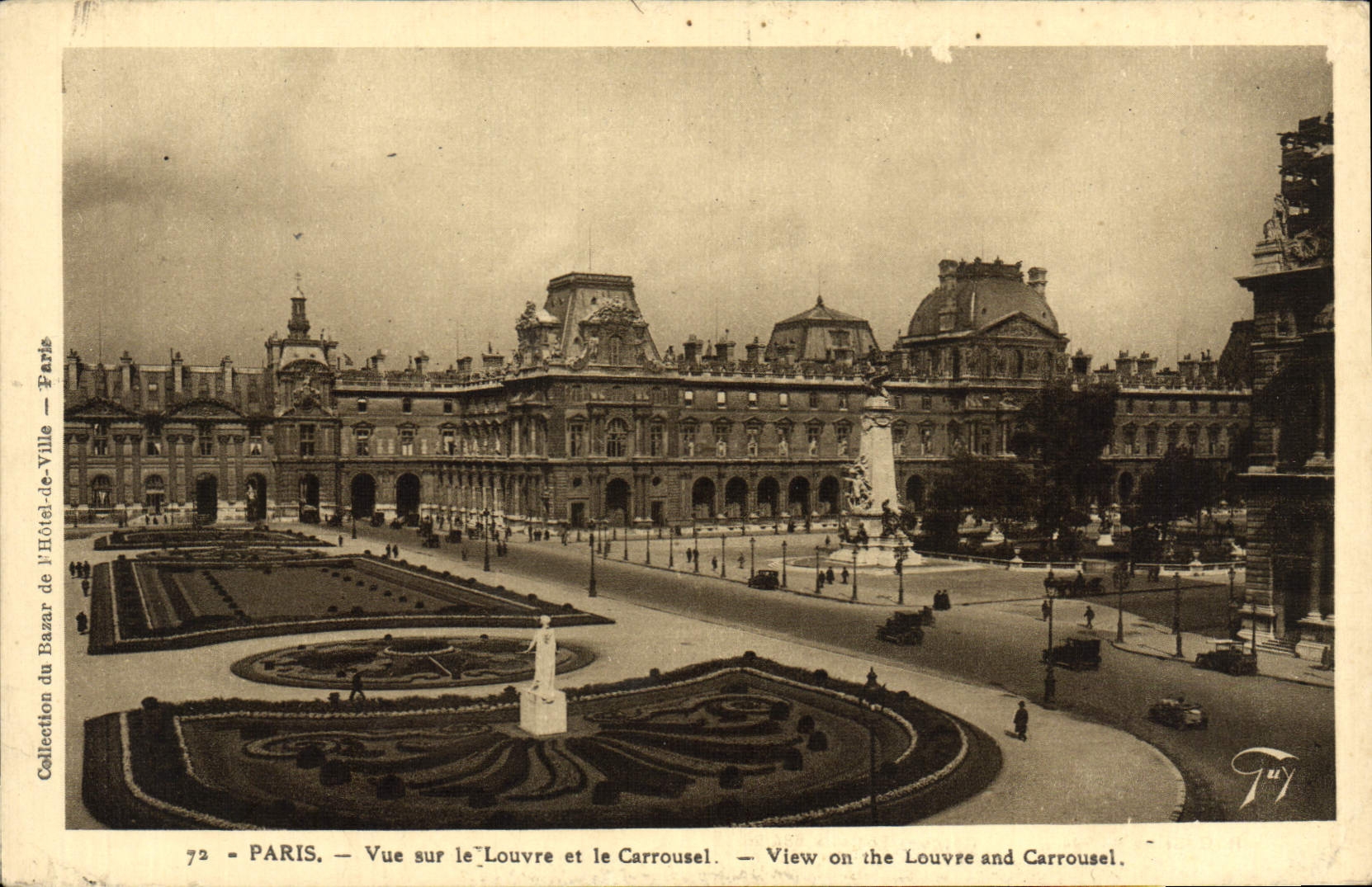 POSTAL París de la VENDIMIA vista en la lumbrera y el bazar del carrusel del ayuntamiento BHV
