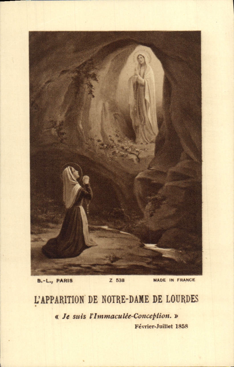 Image pieuse L'Apparition De Notre Dame De Lourdes