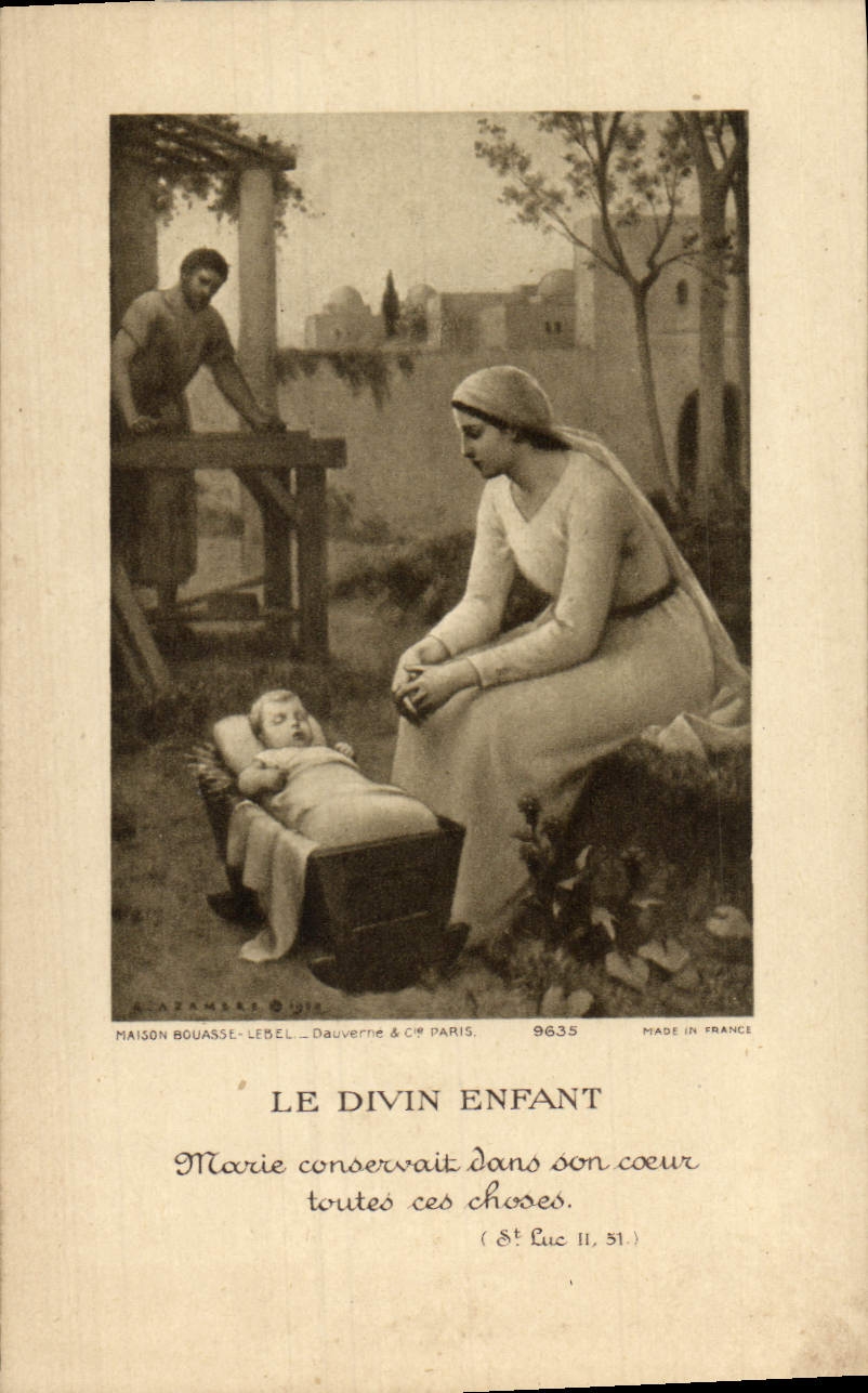 Image pieuse Noces d'argent Eglise Notre Dame du Voeu Cherbourg 23 juillet 1945 Raymond Morel Marie Morel