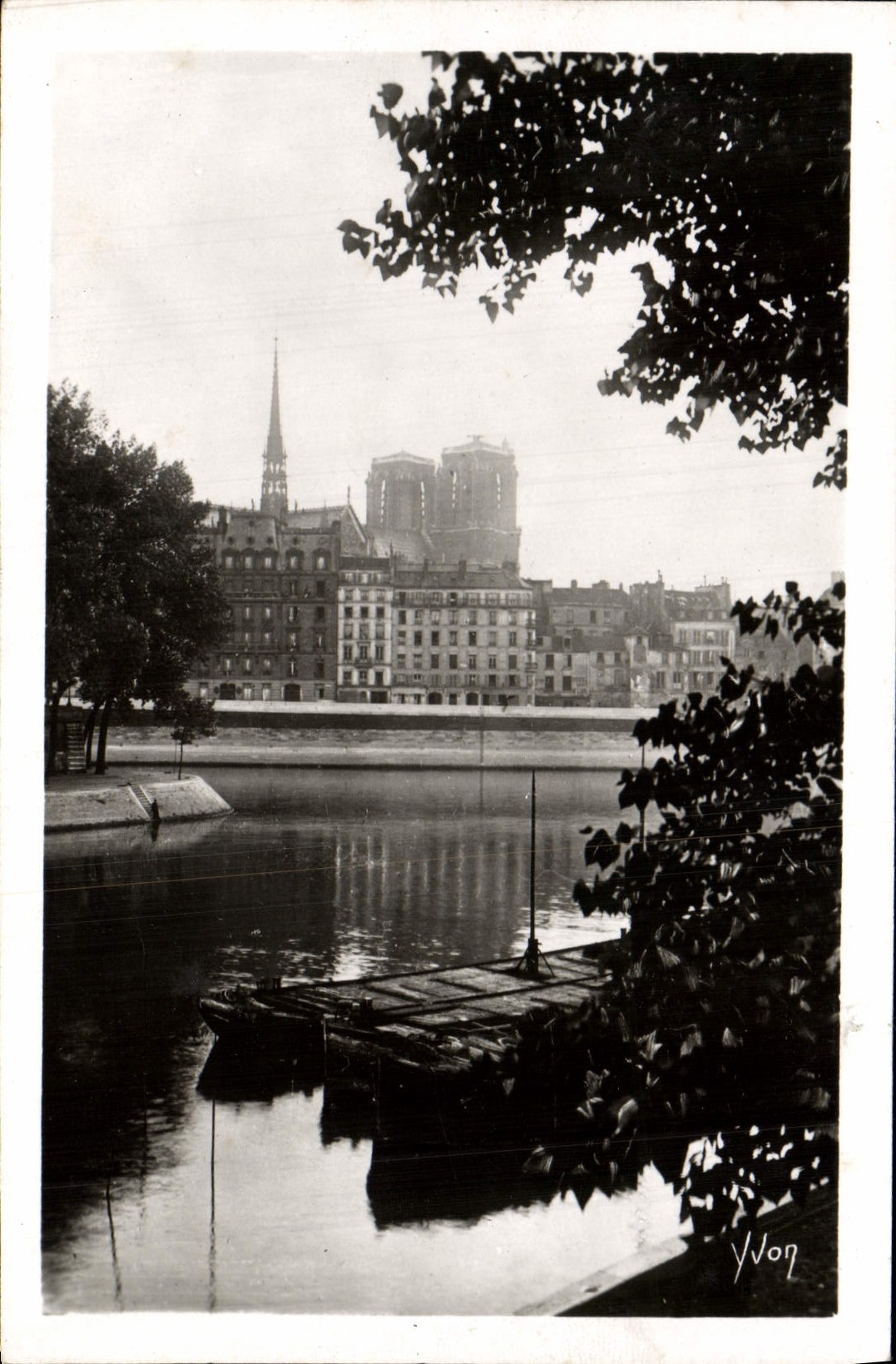 CPM Paris En Flanant L'Ile Saint Louis Notre Dame Bateau Peniche