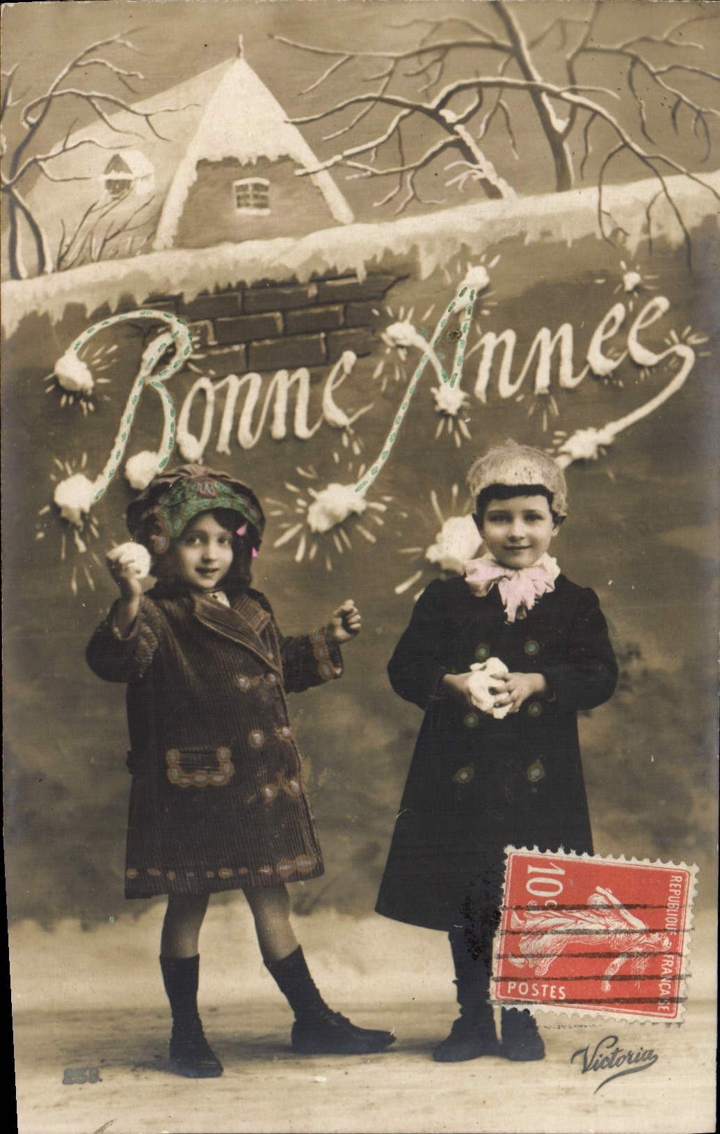 CPA Fantaisie Enfants Bonne Annee