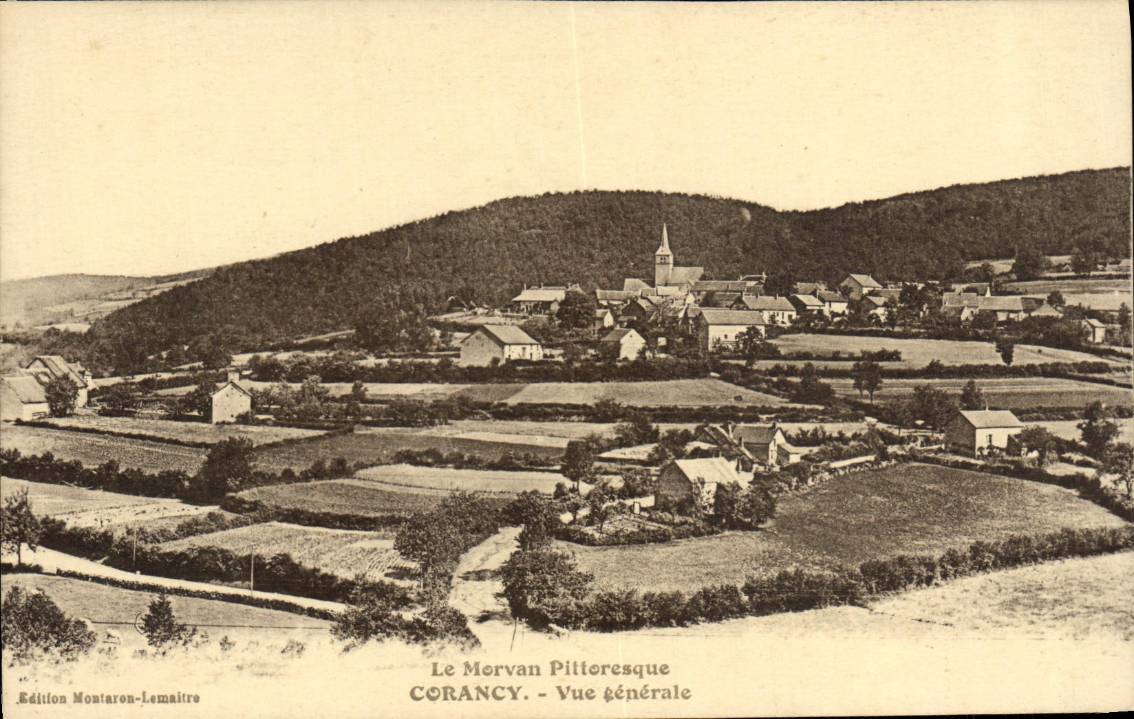 Opinión pintoresca de Morvan Corancy de la POSTAL de la VENDIMIA