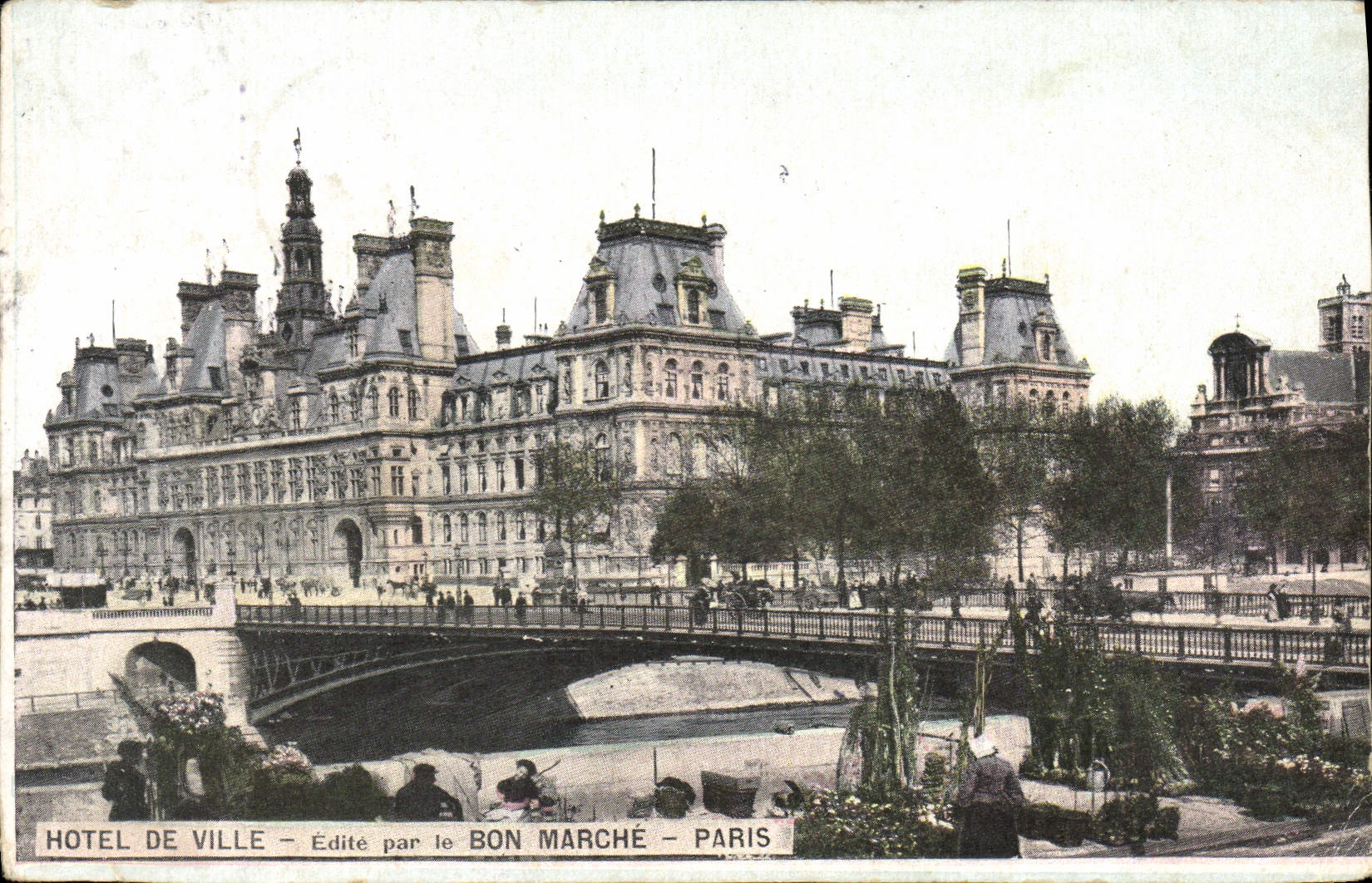 CPA Hotel De Ville Par Le Bon Marche Paris Marche aux fleurs
