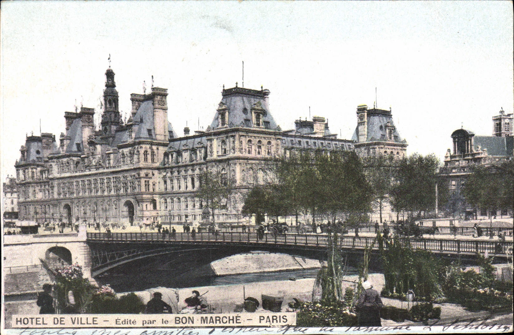 CPA Hotel De Ville Par Le Bon Marche Paris Marche aux fleurs