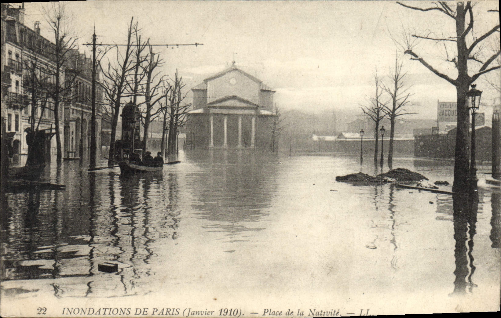 CPA Inondations De Paris Place De La Nativité