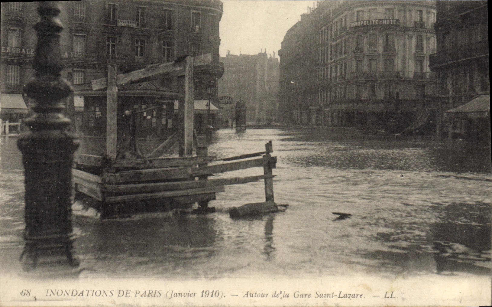 CPA Inondations De Paris Autour Gare Saint Lazare