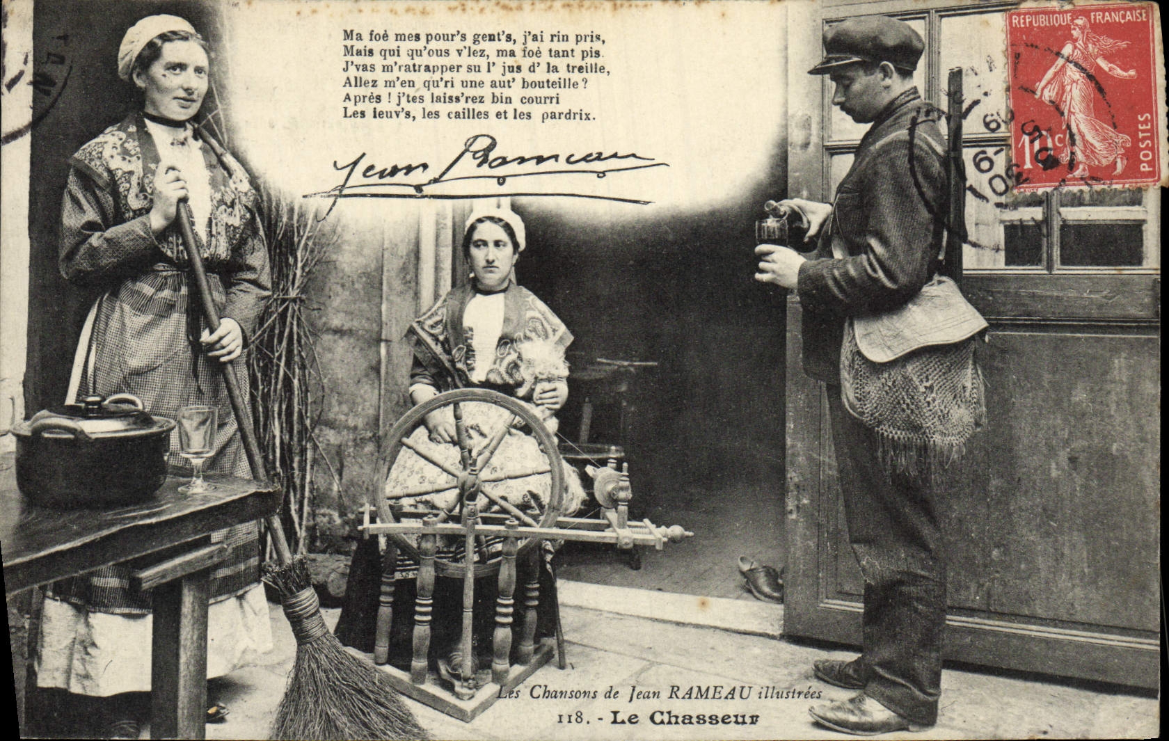 CPA Chansons De Jean Rameau Illustrees Le Chasseur Chasse