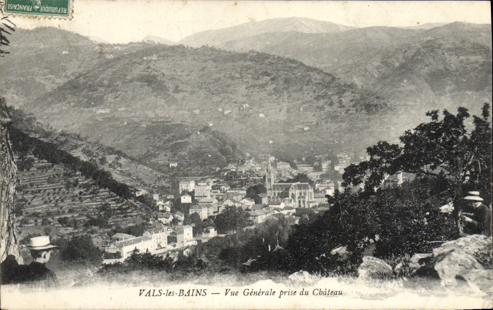 CPA Vals les Bains Vue generale prise du chateau