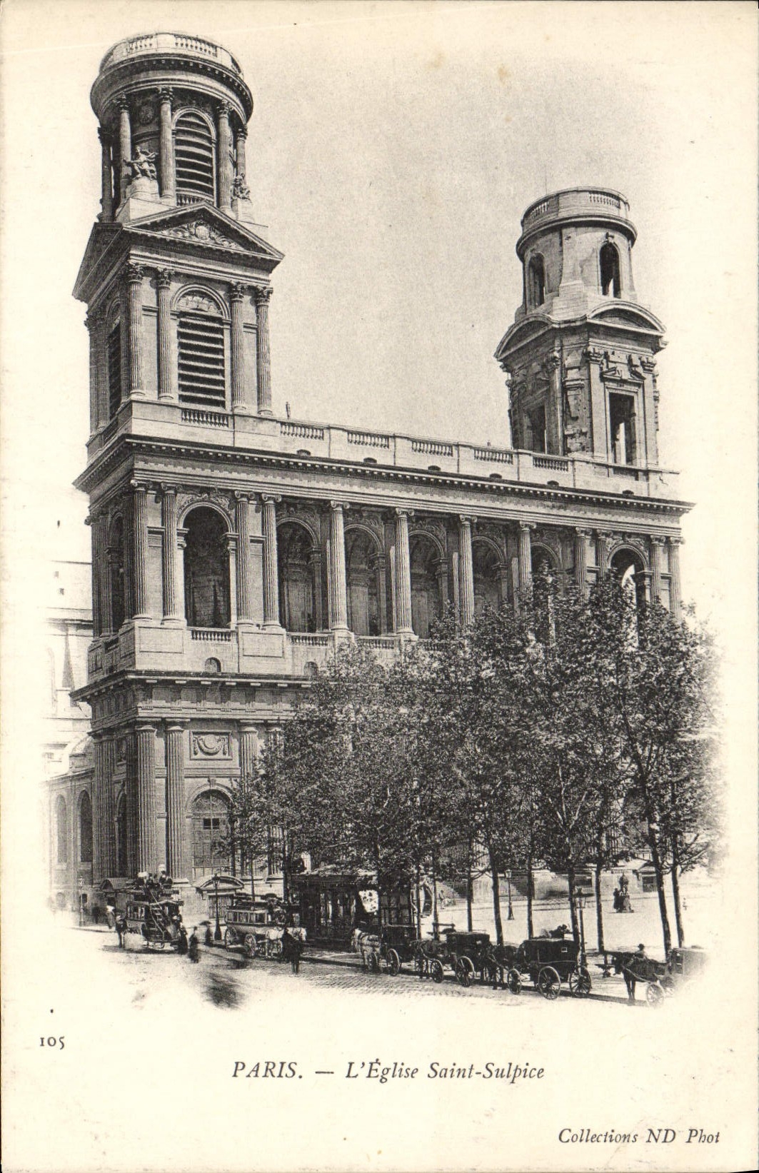 VINTAGE POSTCARD Paris the Church Holy Sulpice