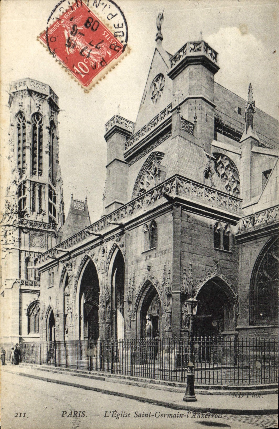 VINTAGE POSTCARD Paris the Church Saint Germain the Resident of Auxerre