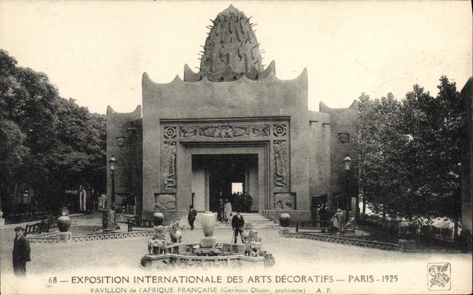 Exposición internacional de la POSTAL de la VENDIMIA de la casa decorativa de París 1925 de los artes de África francesa
