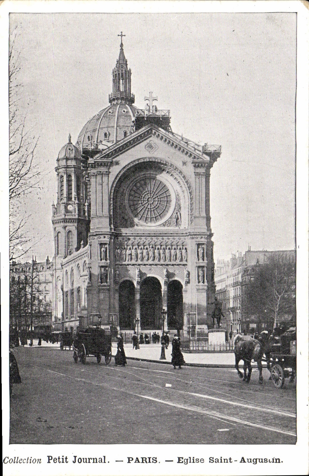 VINTAGE POSTCARD Paris Church Sainte Augustin