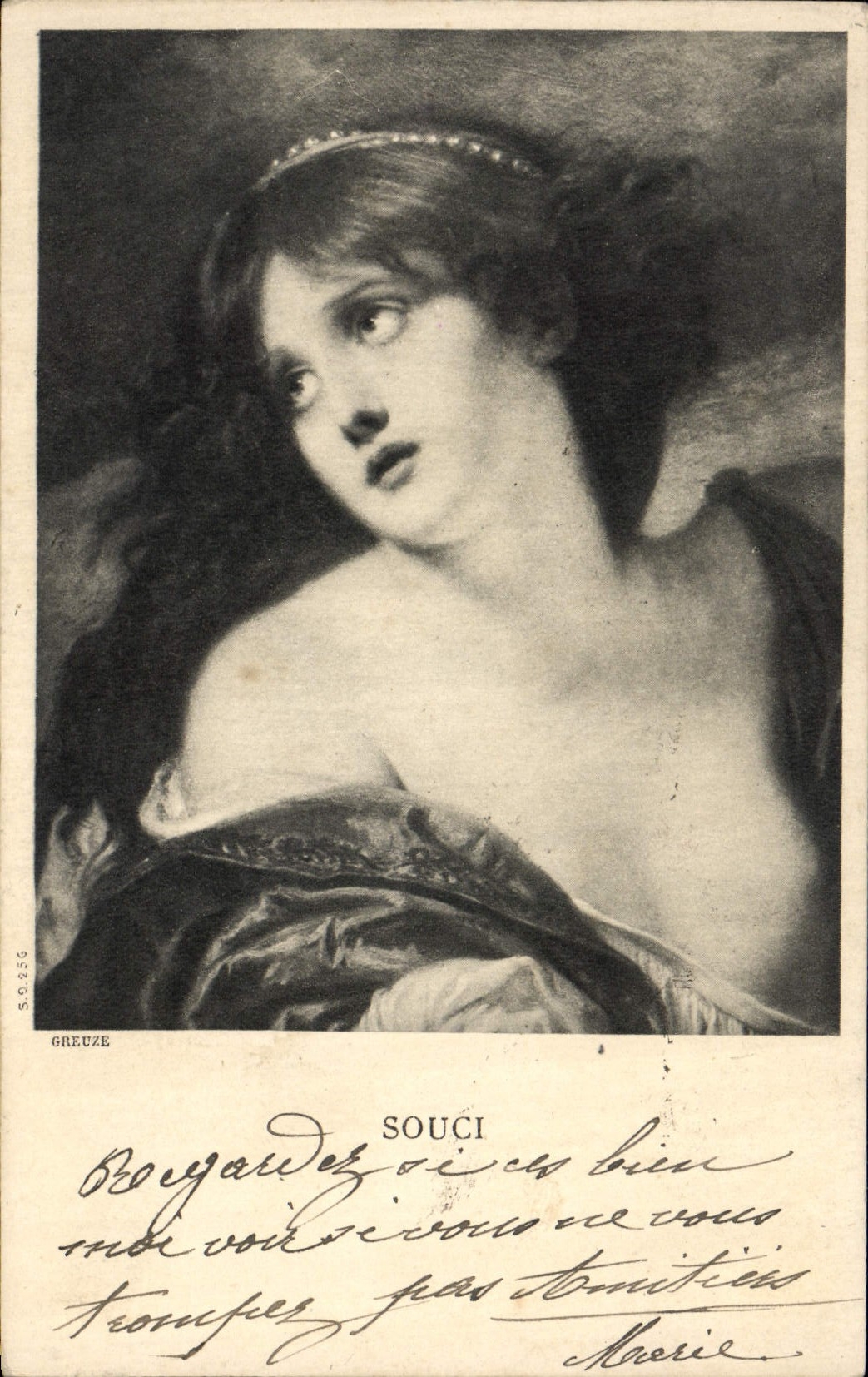 VINTAGE POSTCARD Concern Greuze Woman