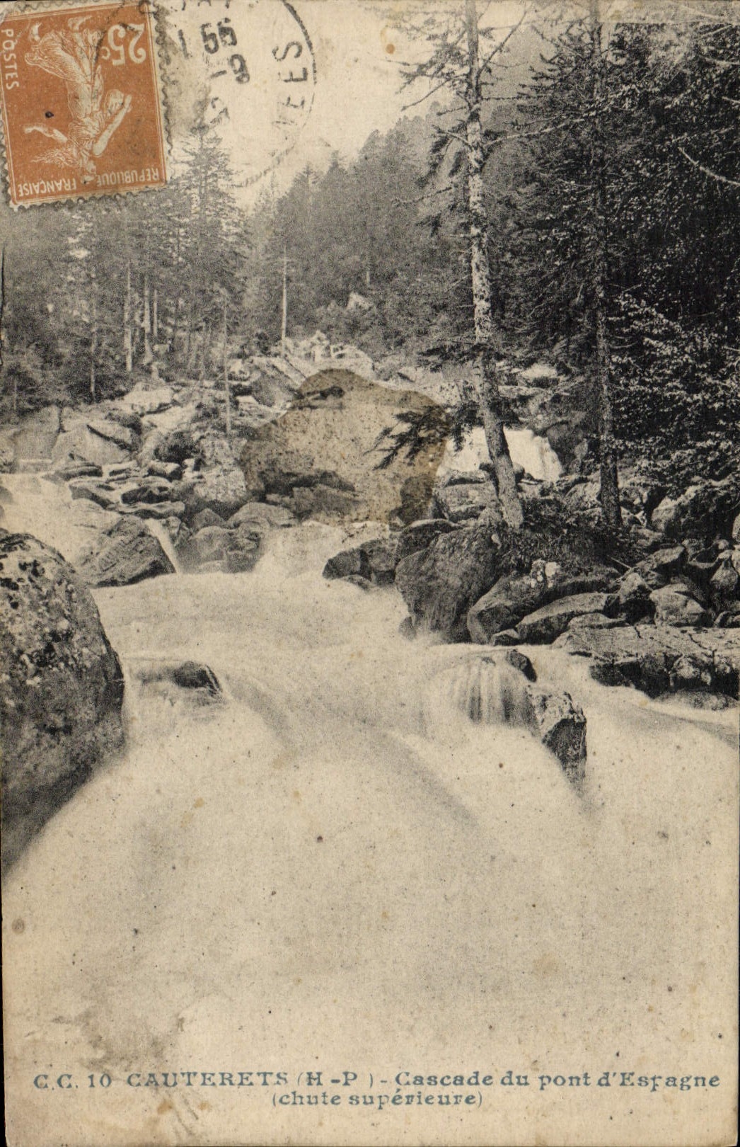 CPA Cauterets Cascade Du Pont d'Espagne Chute superieure