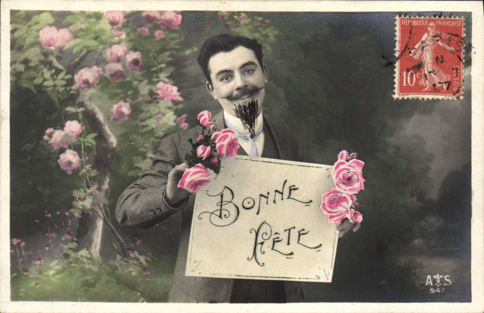 CPA Bonne Annee Homme