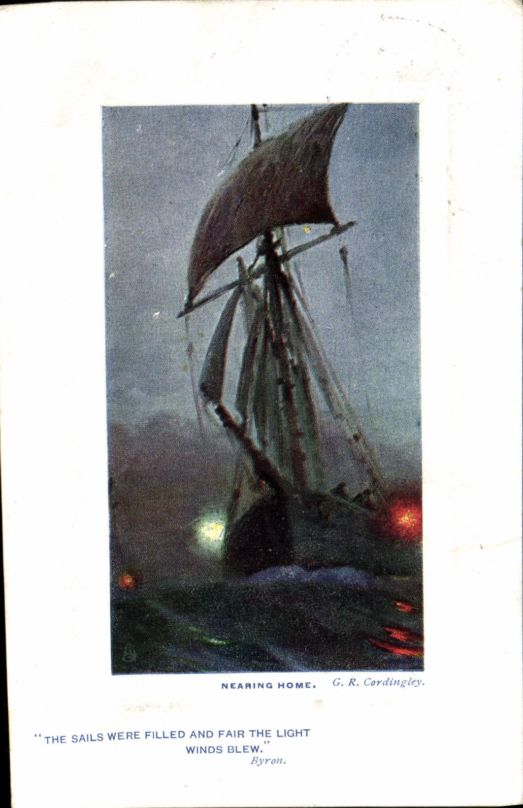 CPA Fantaisie Nearing home Bateau 