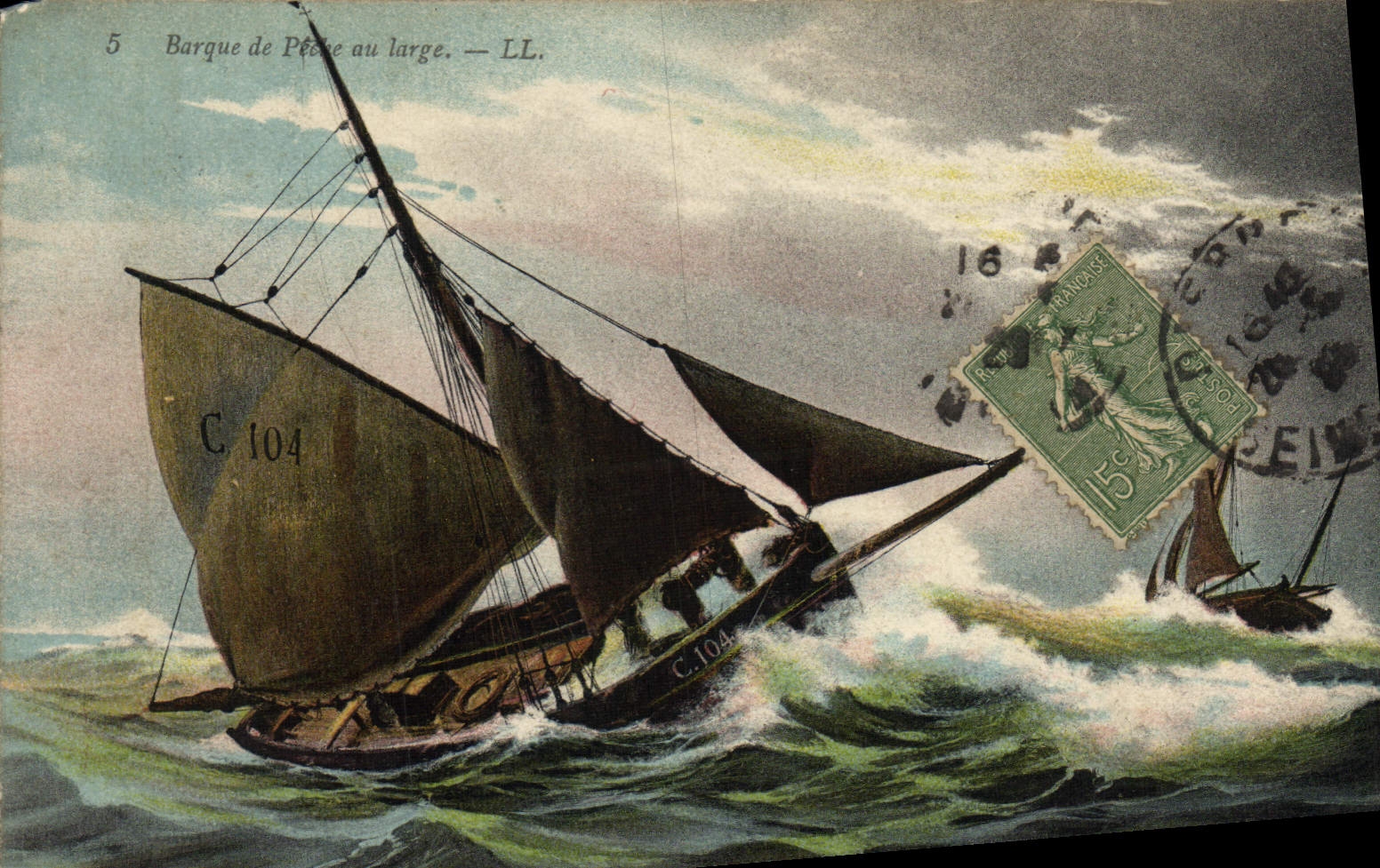 CPA Barque De peche Au Large Bateau