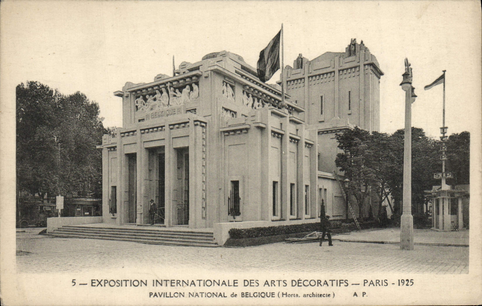 Exposición internacional de la POSTAL de la VENDIMIA de los artes decorativos París 1925 National House De Begique