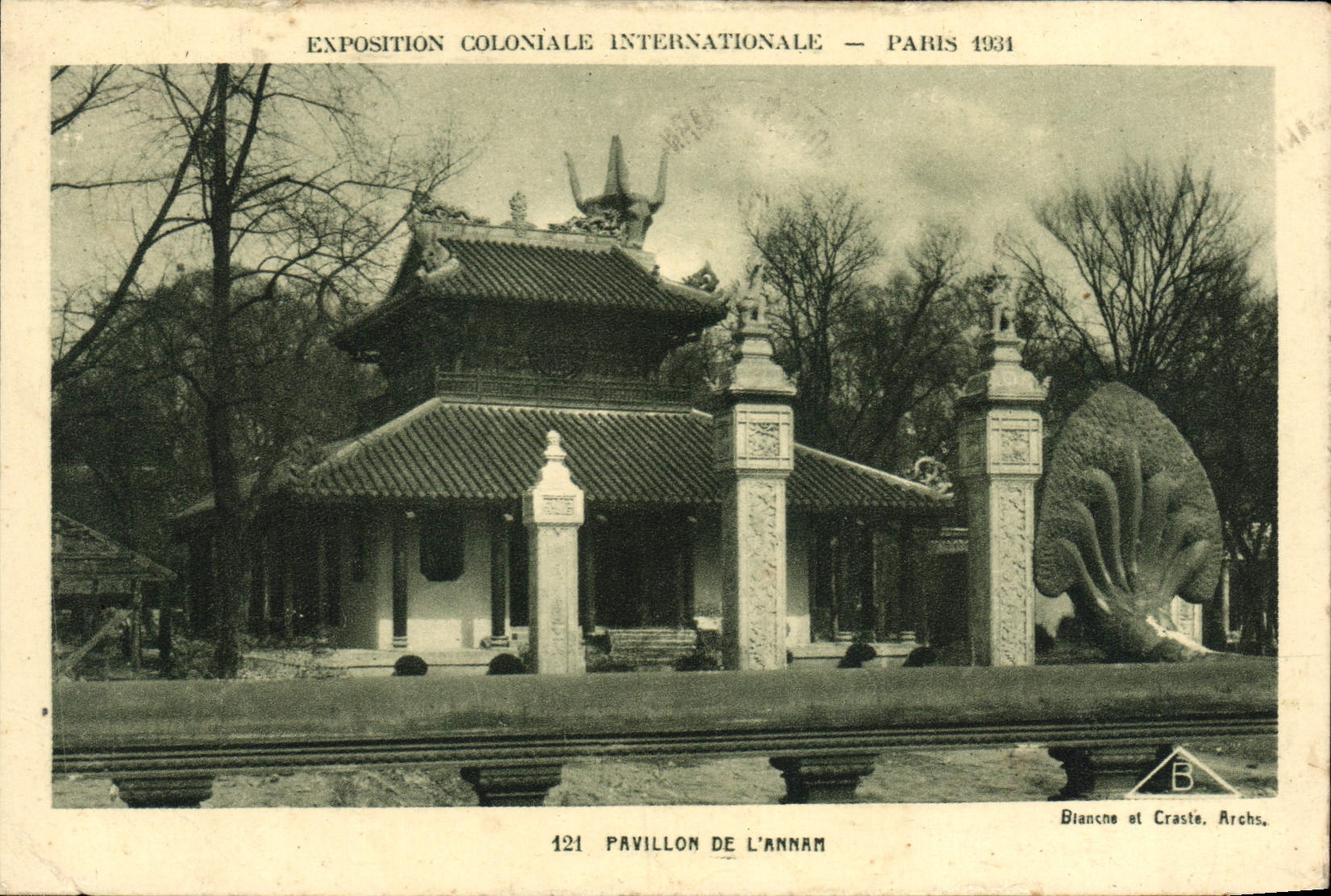 VINTAGE POSTCARD Fair Colonial International Paris House Of Annam