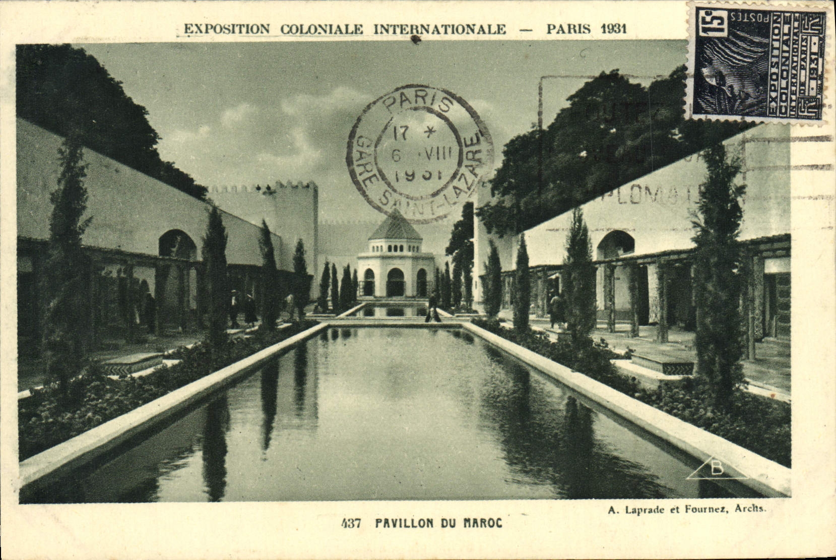 VINTAGE POSTCARD Fair Colonial International Paris House Of Morocco