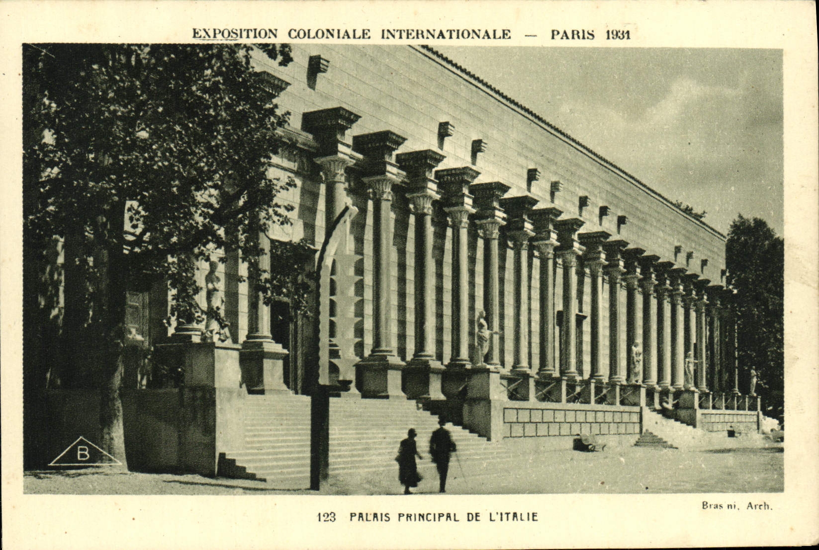 VINTAGE POSTCARD Fair Colonial International Paris Principal Palate Of Italy