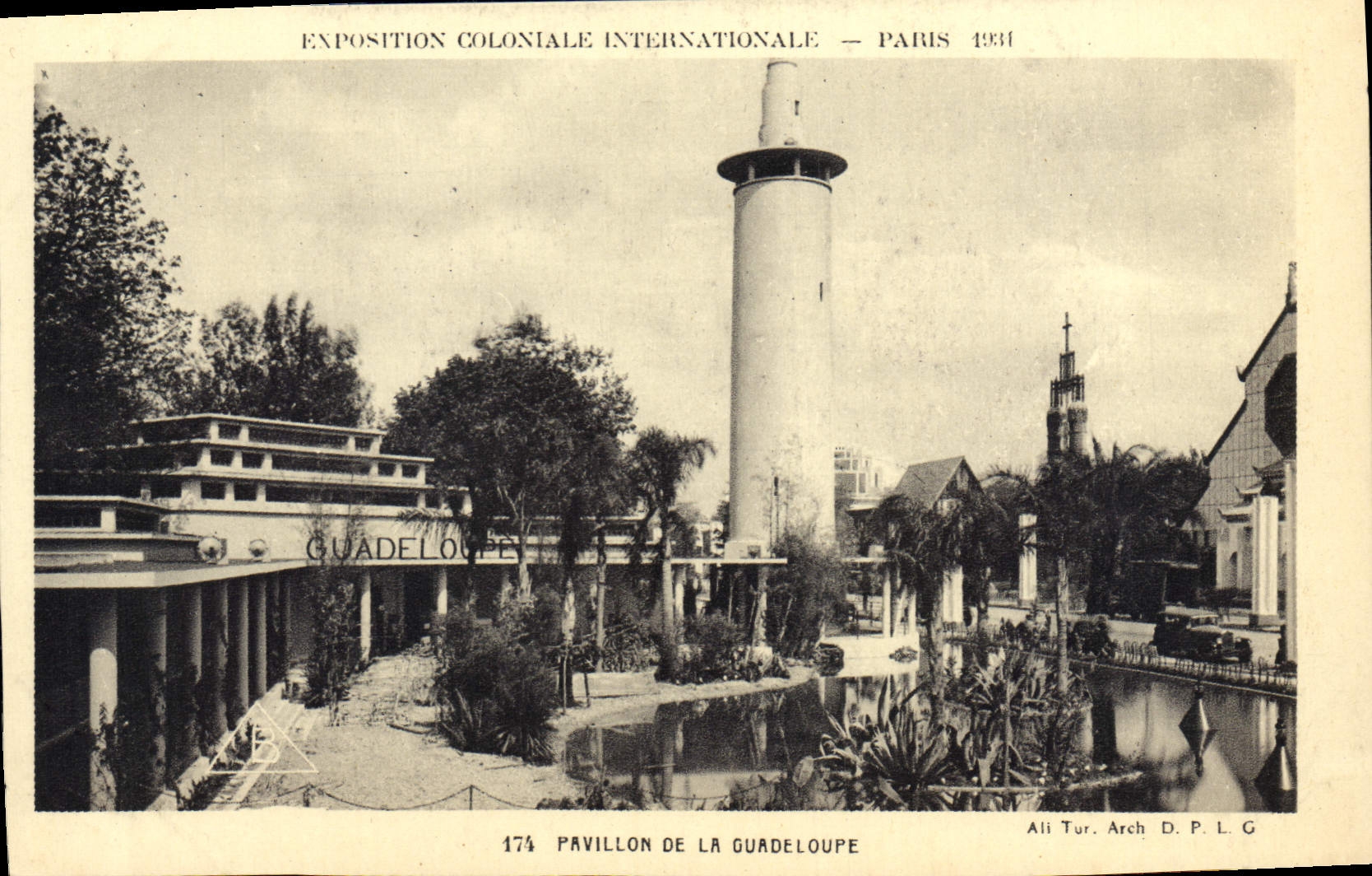 VINTAGE POSTCARD Fair Colonial International Paris 1931 House of the Guadeloupe