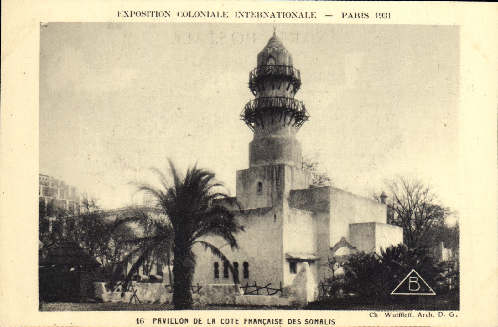 POSTAL favorablemente París internacional colonial de la VENDIMIA Pavillon 1931 de la dimensión francesa de Somalis
